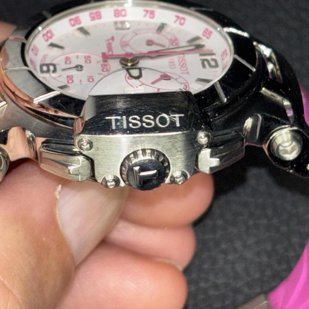 Tissot T-race Pink/silver Dial Pink Silicone Strap Swiss Quartz Chronograph - Picture 12 of 15